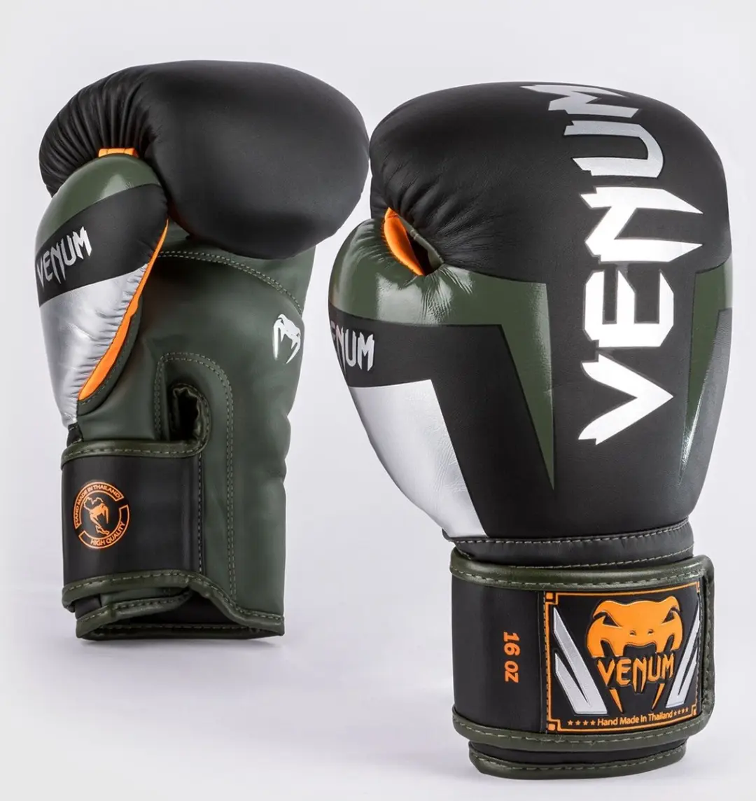 Venum Elite Kickbokshandschoenen 10 oz - Zwart/Zilver