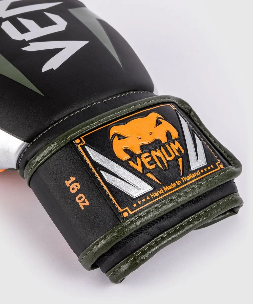 Venum Elite Kickbokshandschoenen 10 oz - Zwart/Zilver