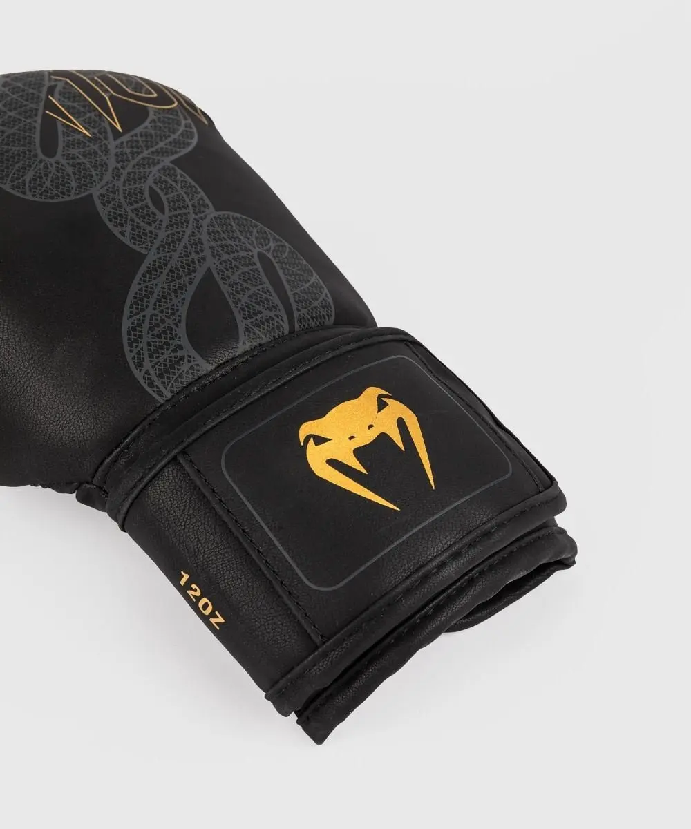 Venum Serpenti Bokshandschoenen 16 OZ - Zwart/Zilver/Goud