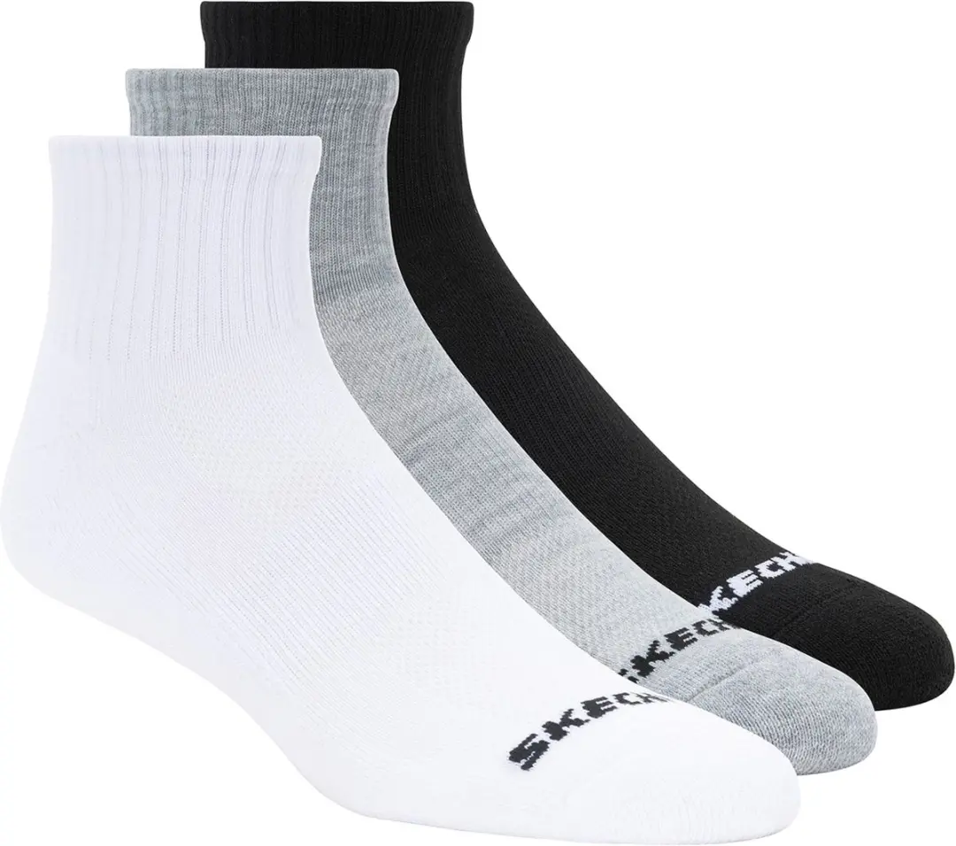 Skechers 3PPK Qtr Crew Sokken