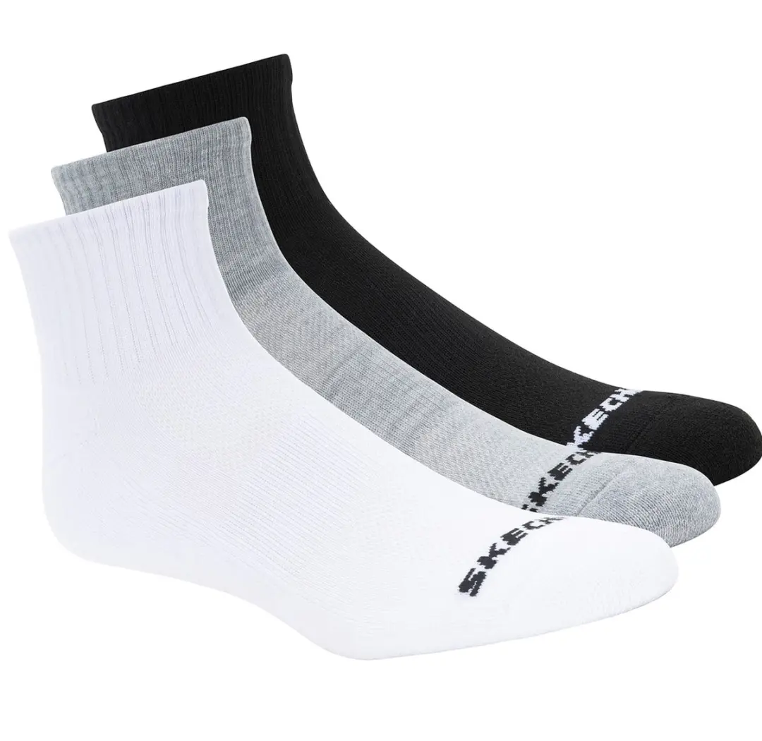 Skechers 3PPK Qtr Crew Sokken - 3 Paar Wit