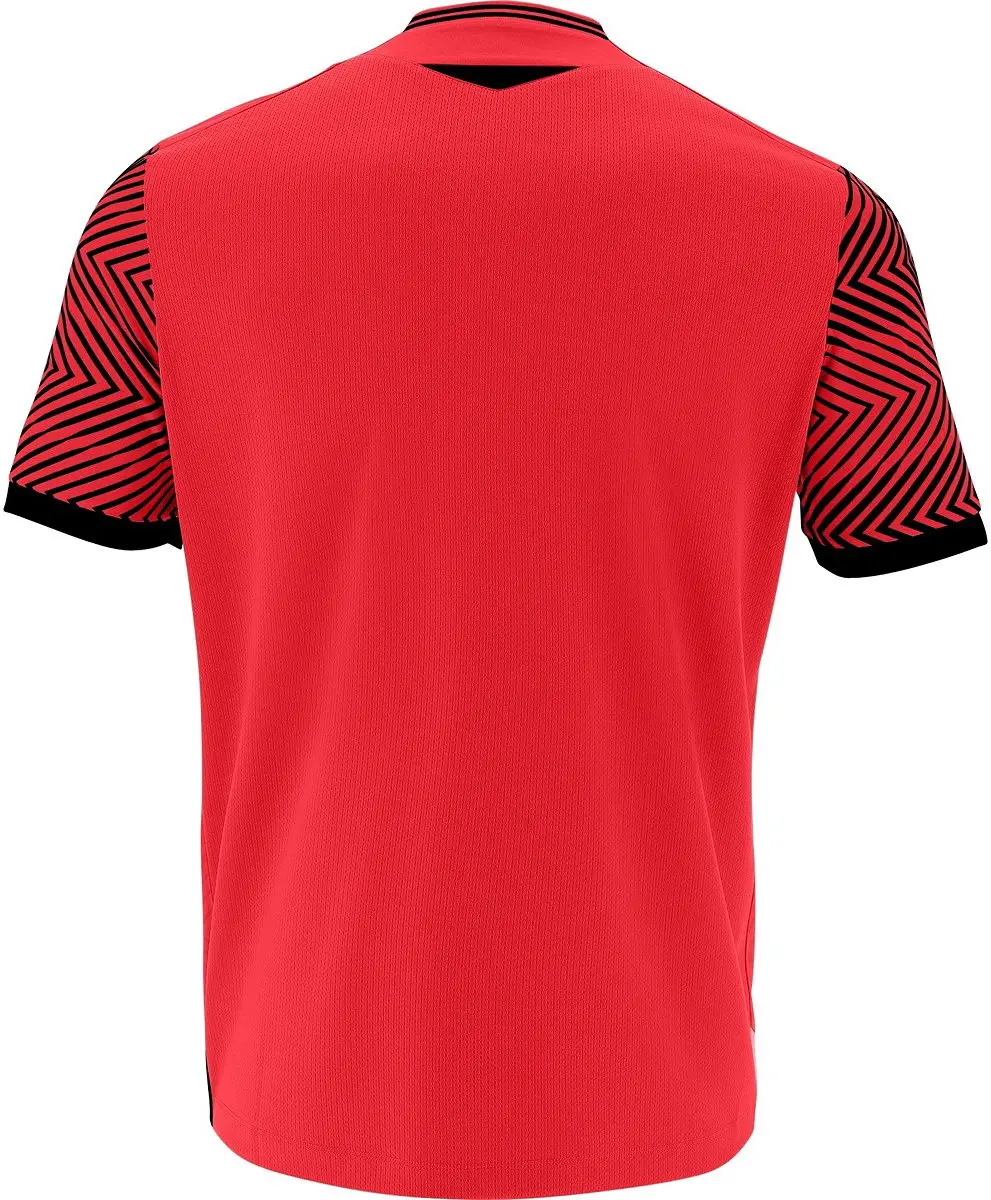 Macron Tureis Heren Shirt Korte Mouw - L - Zwart/Rood
