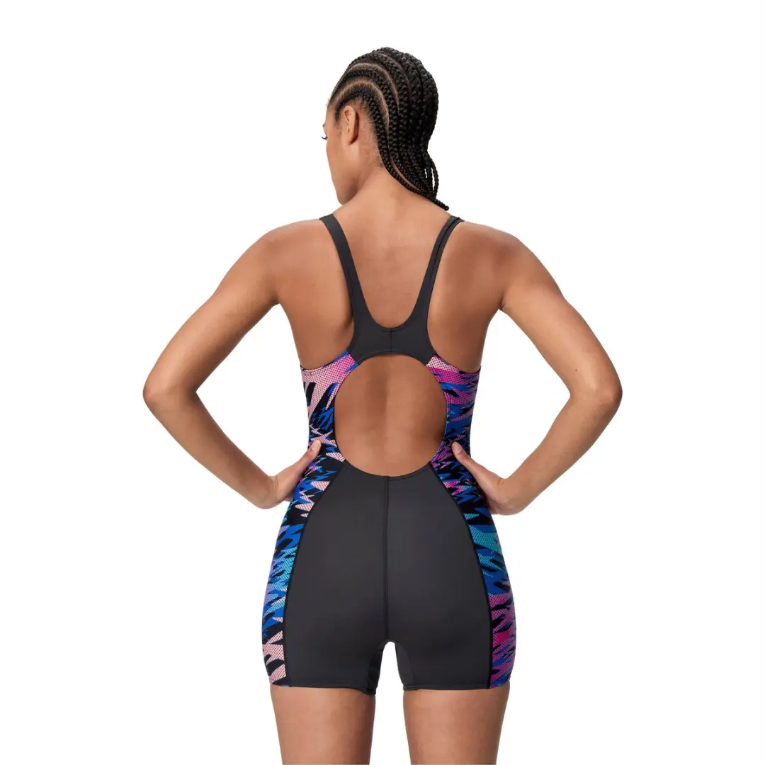 Speedo Hyperboom Splice Muscleback Legsuit Dames - 38 - Zwart/Roze