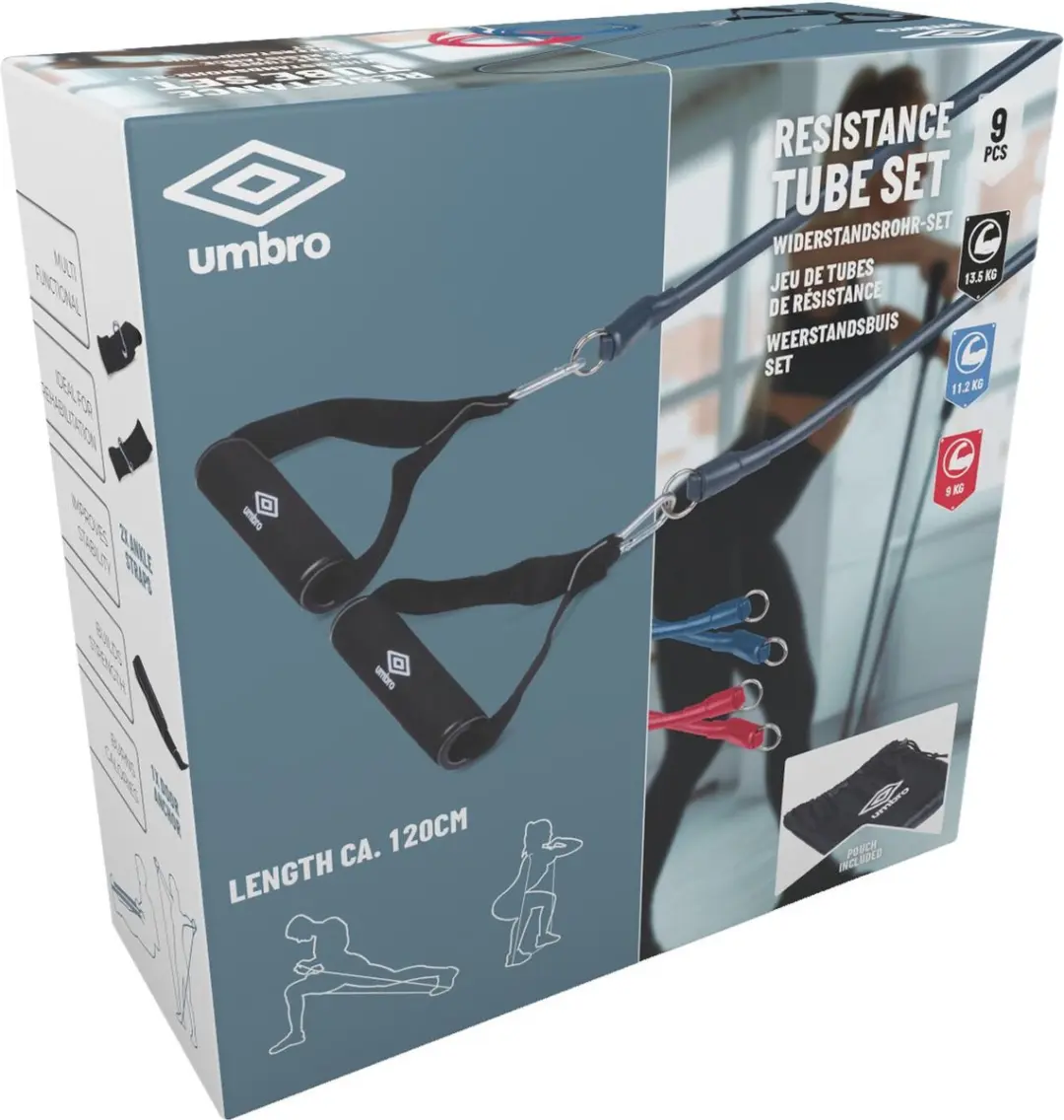 Umbro Weerstandsbandenset 9-delig - 3 Niveaus - Zwart