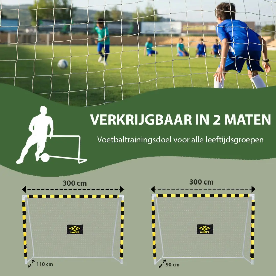 Umbro Voetbaldoel 300x200cm - Zwart/Geel