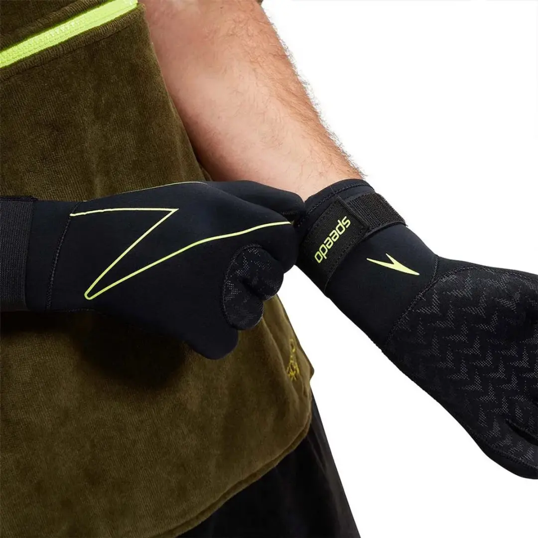 Speedo Neopreen Zwemhandschoenen L - Zwart/Geel