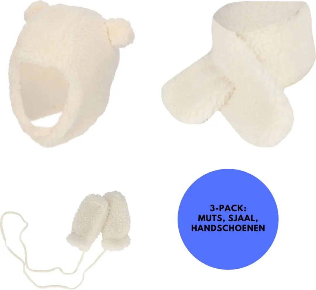 Sarlini Baby Winterset Teddy Wol - 0-6 Maanden - Grijs