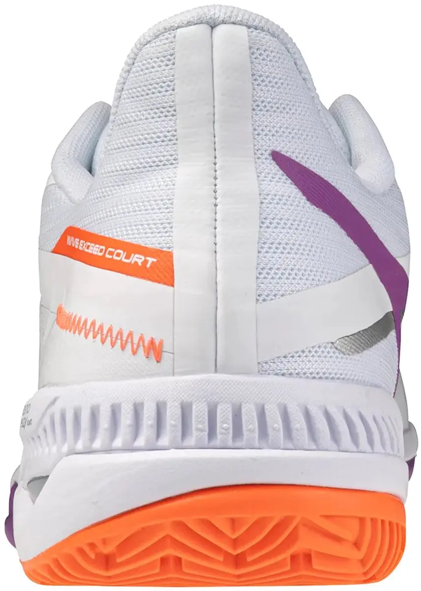 Mizuno Wave Exceed Court CC Schoenen - 40 - Wit/Dahlia/Lava