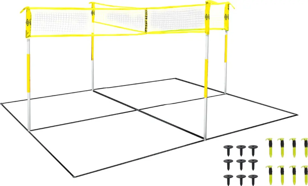 Umbro Sportnet 165cm - Volleybal/Badmintonnet - 4 Vakken - Zwart/Geel - afbeelding 2 van 6