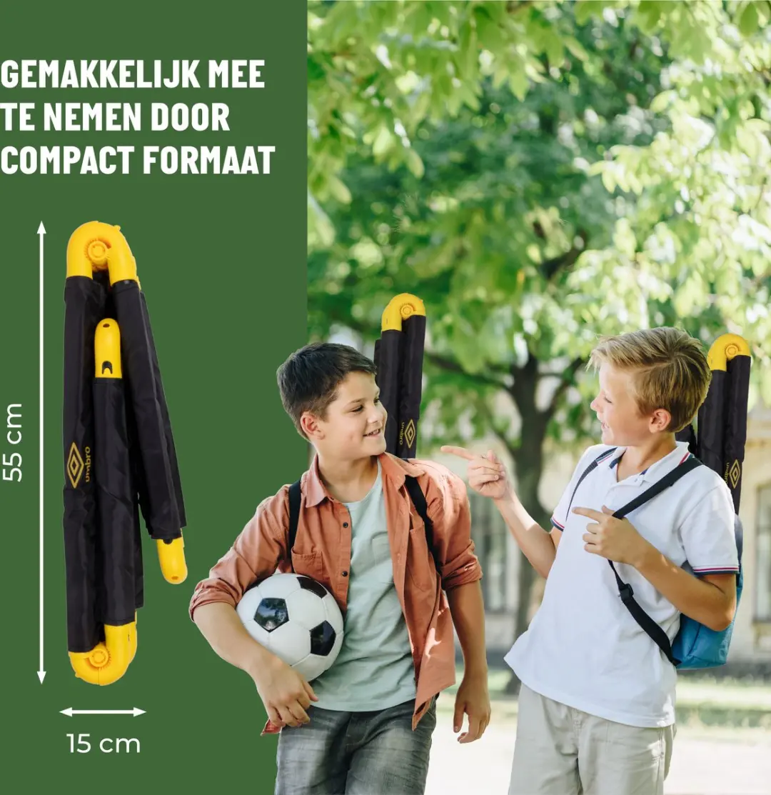 Umbro Voetbaldoel 50x44,5cm Opvouwbaar - 2 Stuks - Zwart