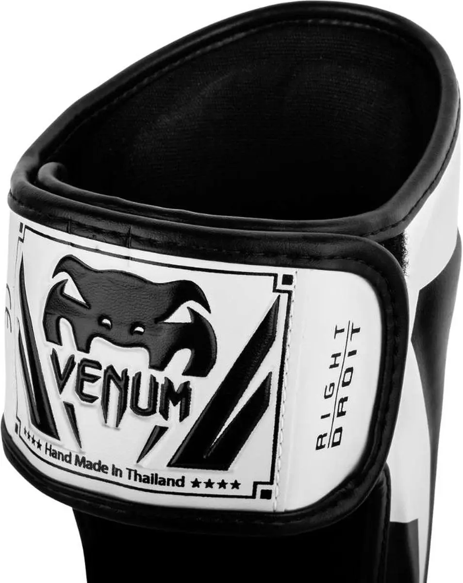 Venum Elite Kickboks Scheenbeschermers L - Wit/Zwart