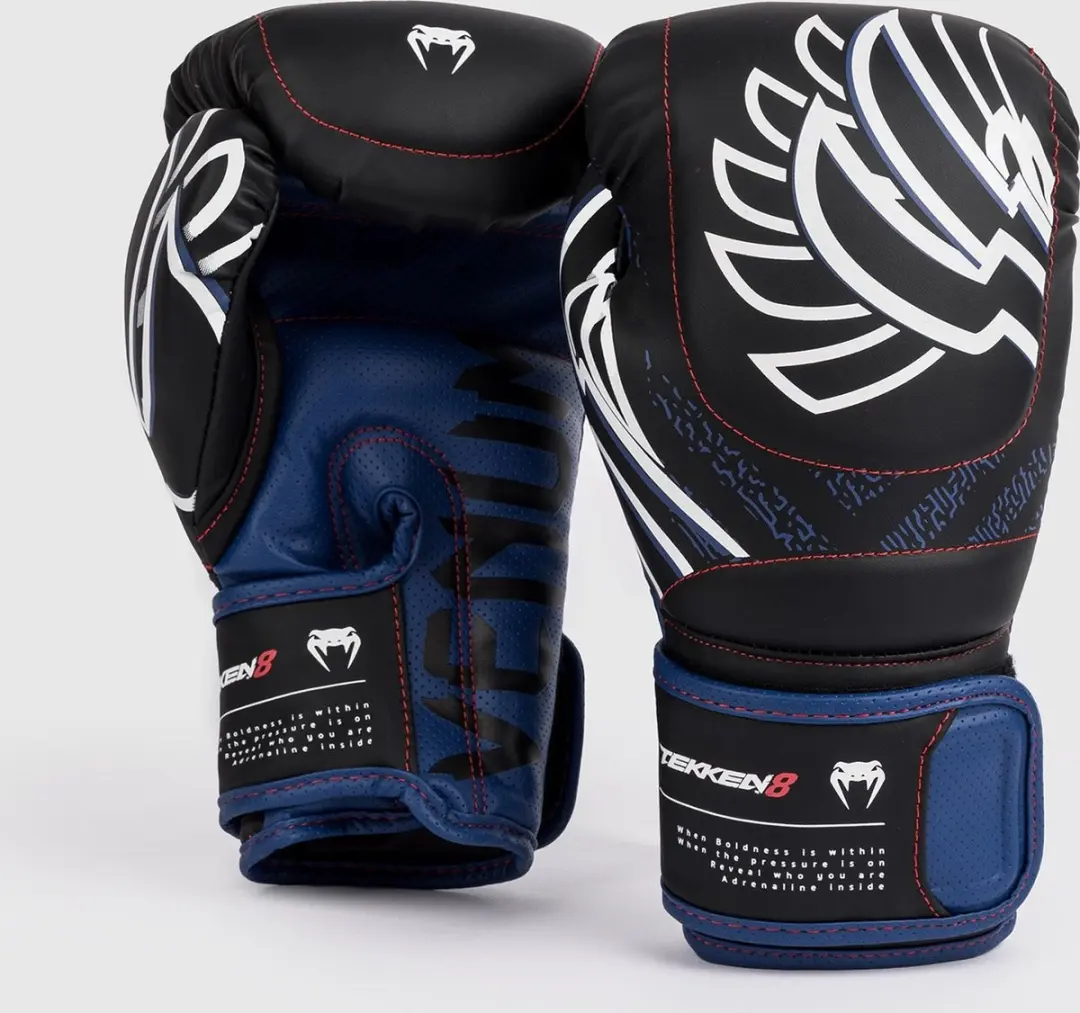 Venum x Tekken 8 Jin Kazama Bokshandschoenen 10 oz - Blauw/Zwart/Wit - afbeelding 6 van 6
