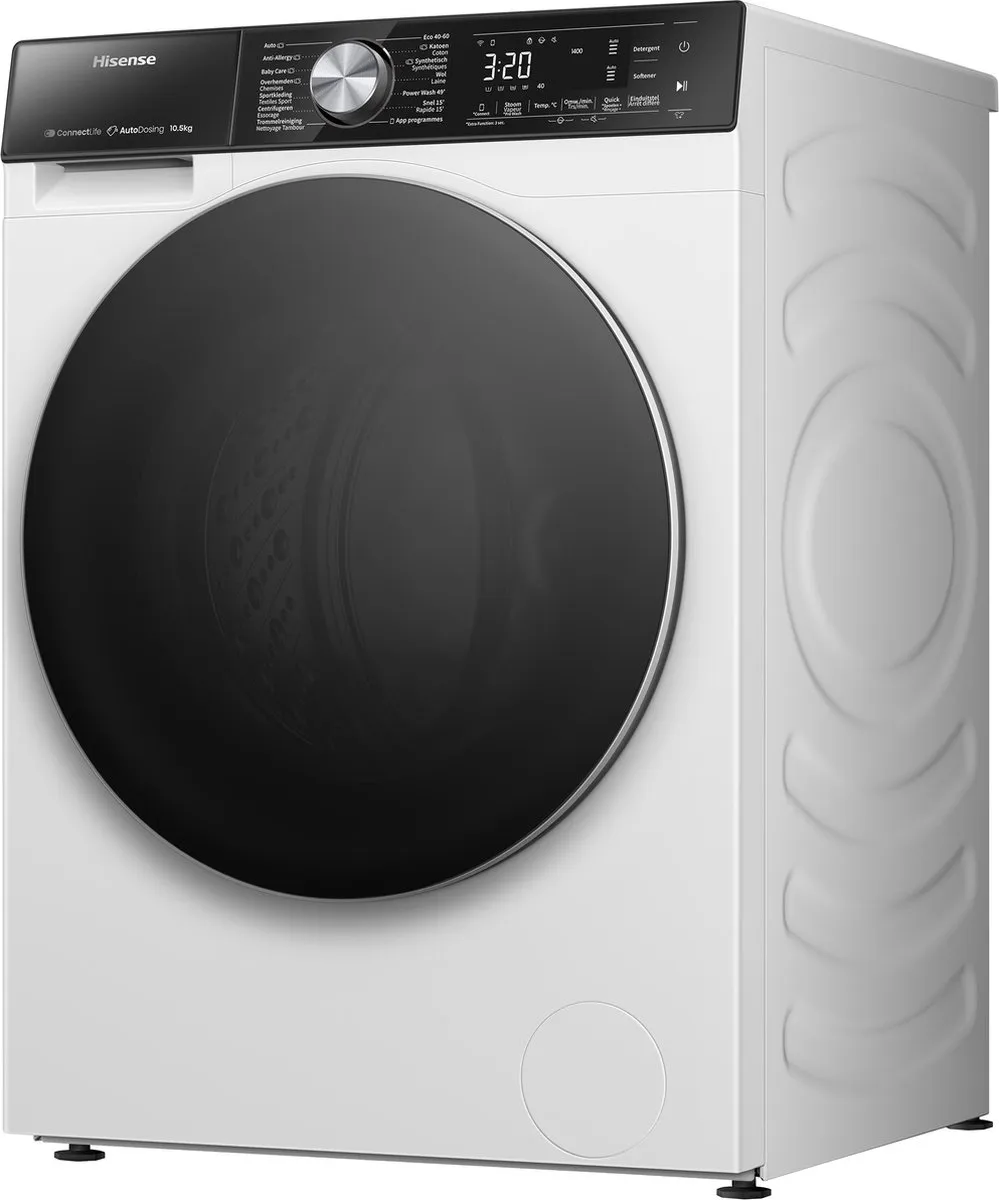 Hisense 5S WF5S1045BW Wasmachine 10,5kg - Wit/Zwart
