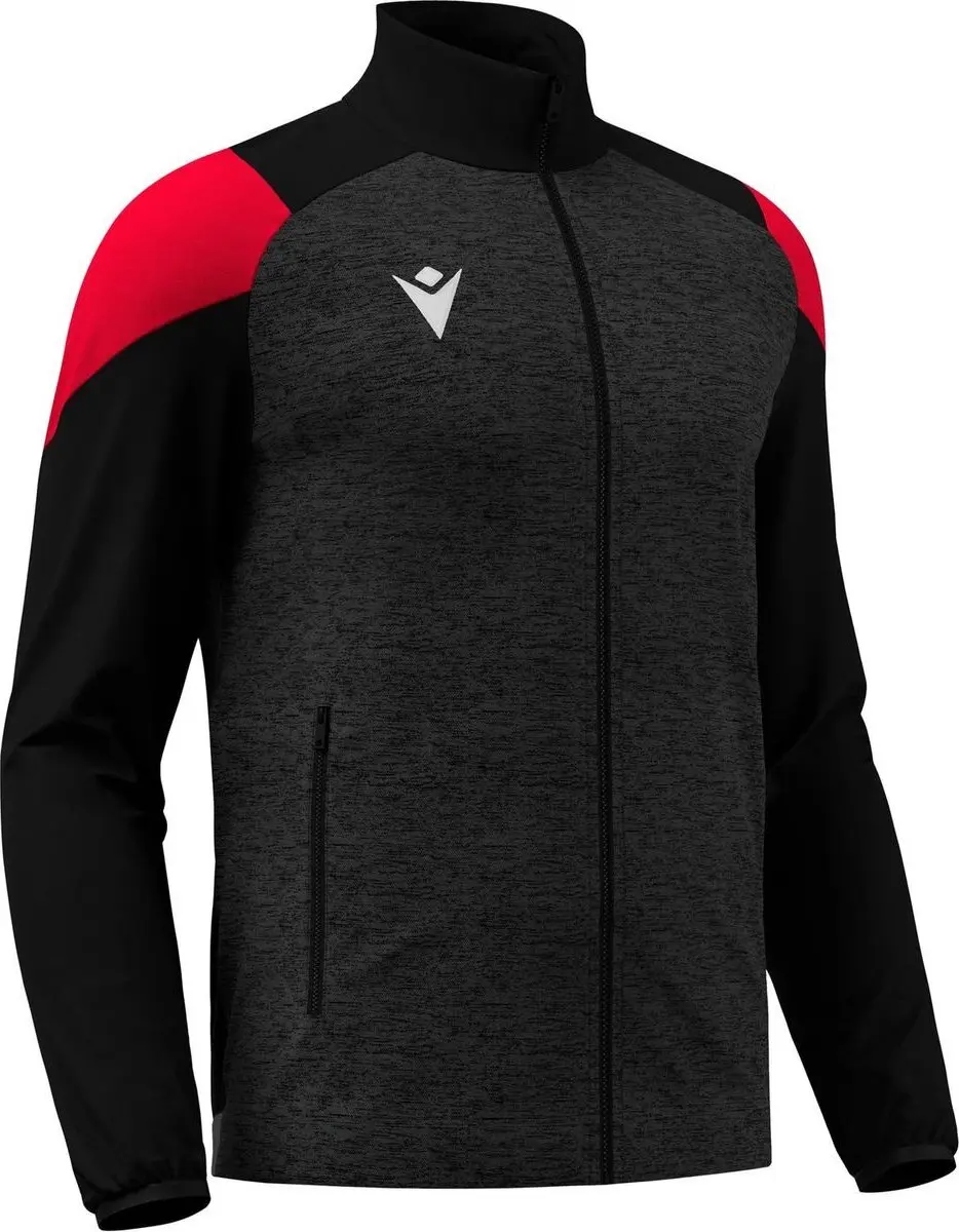 Macron Glory Vanir Top Full Zip Kinderen 11-12Y - Zwart/Rood