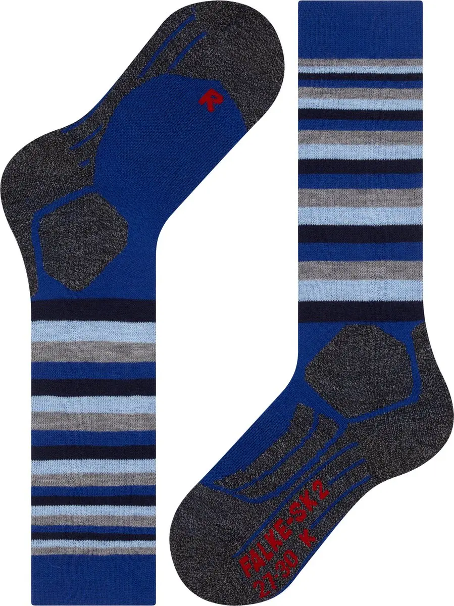 Falke SK2 Stripes Skisokken Kinderen - Blauw - Maat 35-38