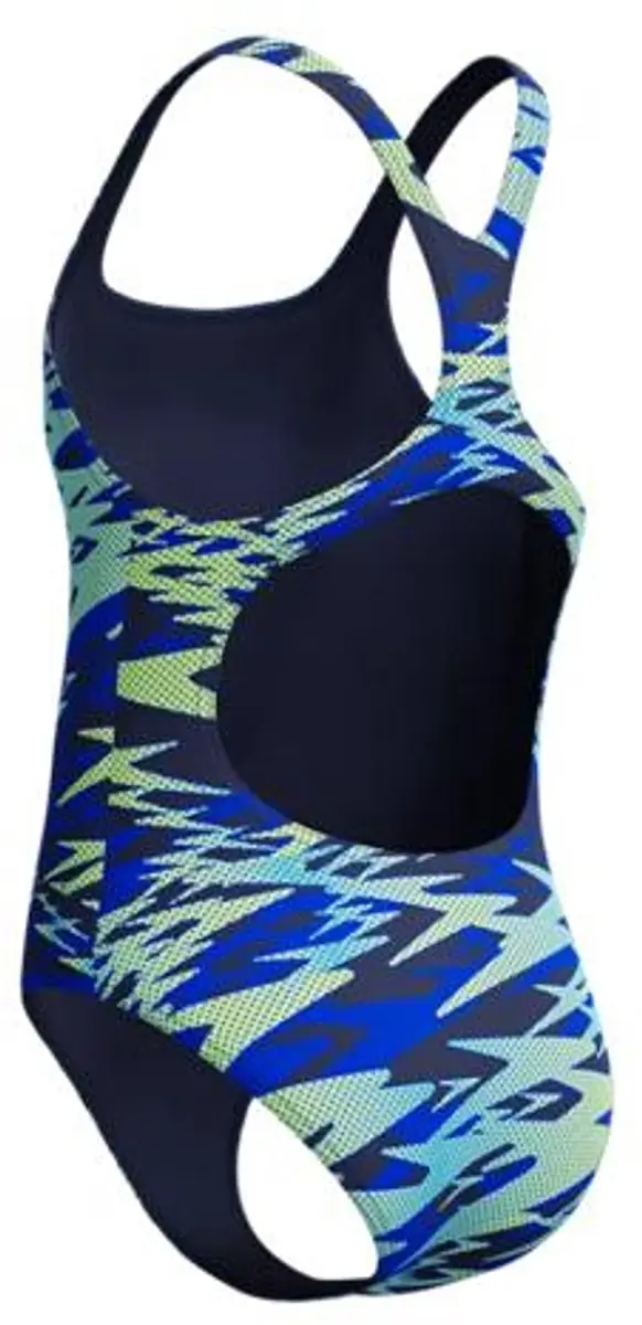 Speedo Hyperboom Medalist Meisjes Sportbadpak 164 - Marine/Groen