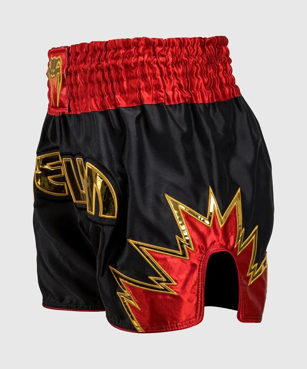 Venum Inferno Muay Thai Shorts - S - Zwart/Goud/Rood