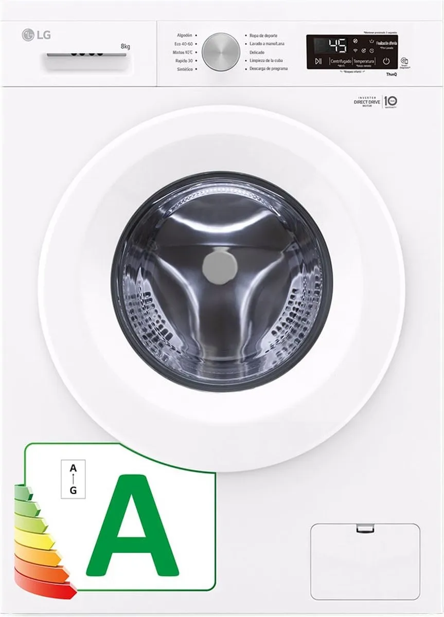 LG F4X1008NWH Wasmachine Voorlader 8 kg 1350 RPM