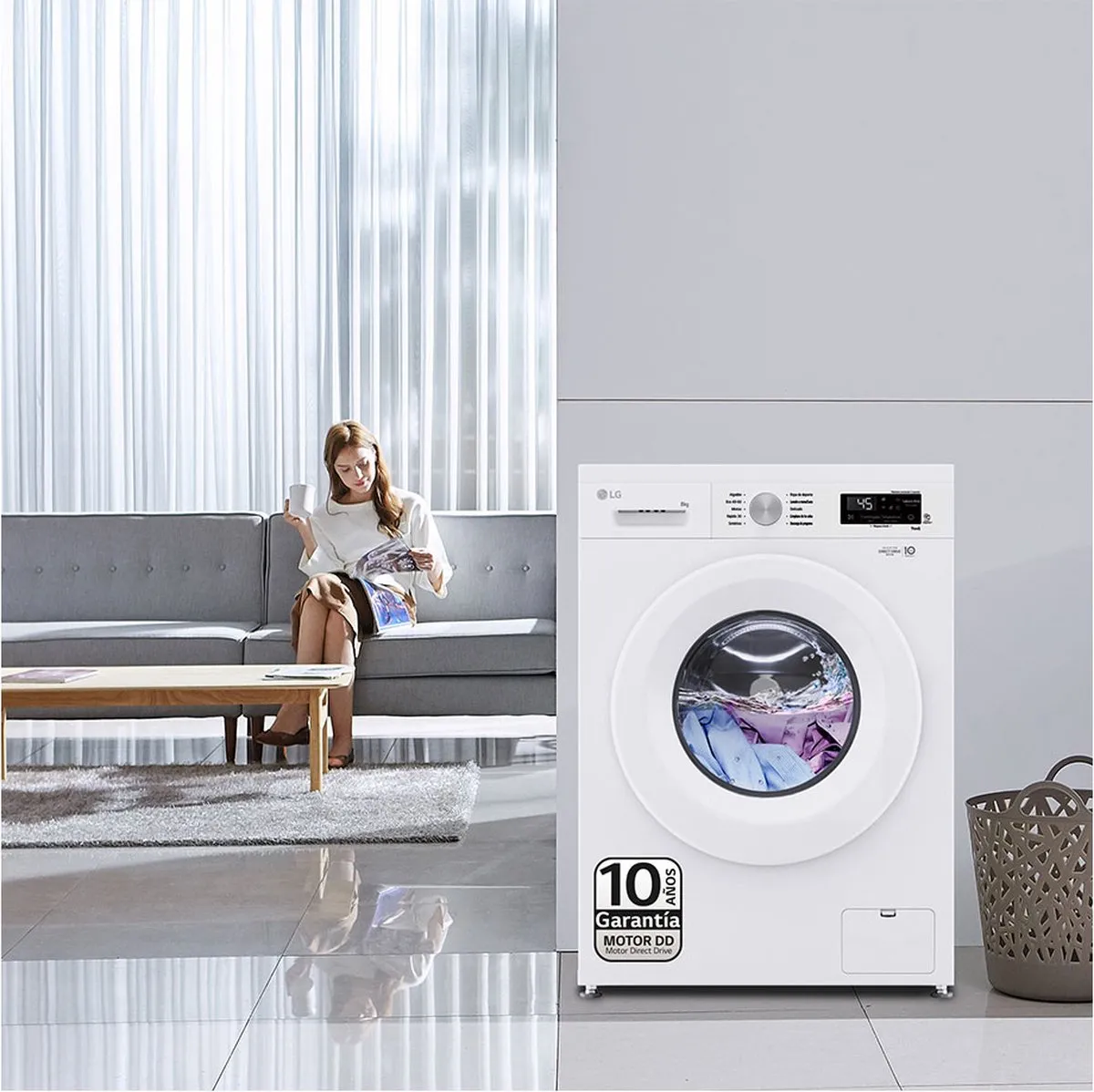 LG F4X1008NWH Wasmachine Voorlader 8 kg 1350 RPM - Wit