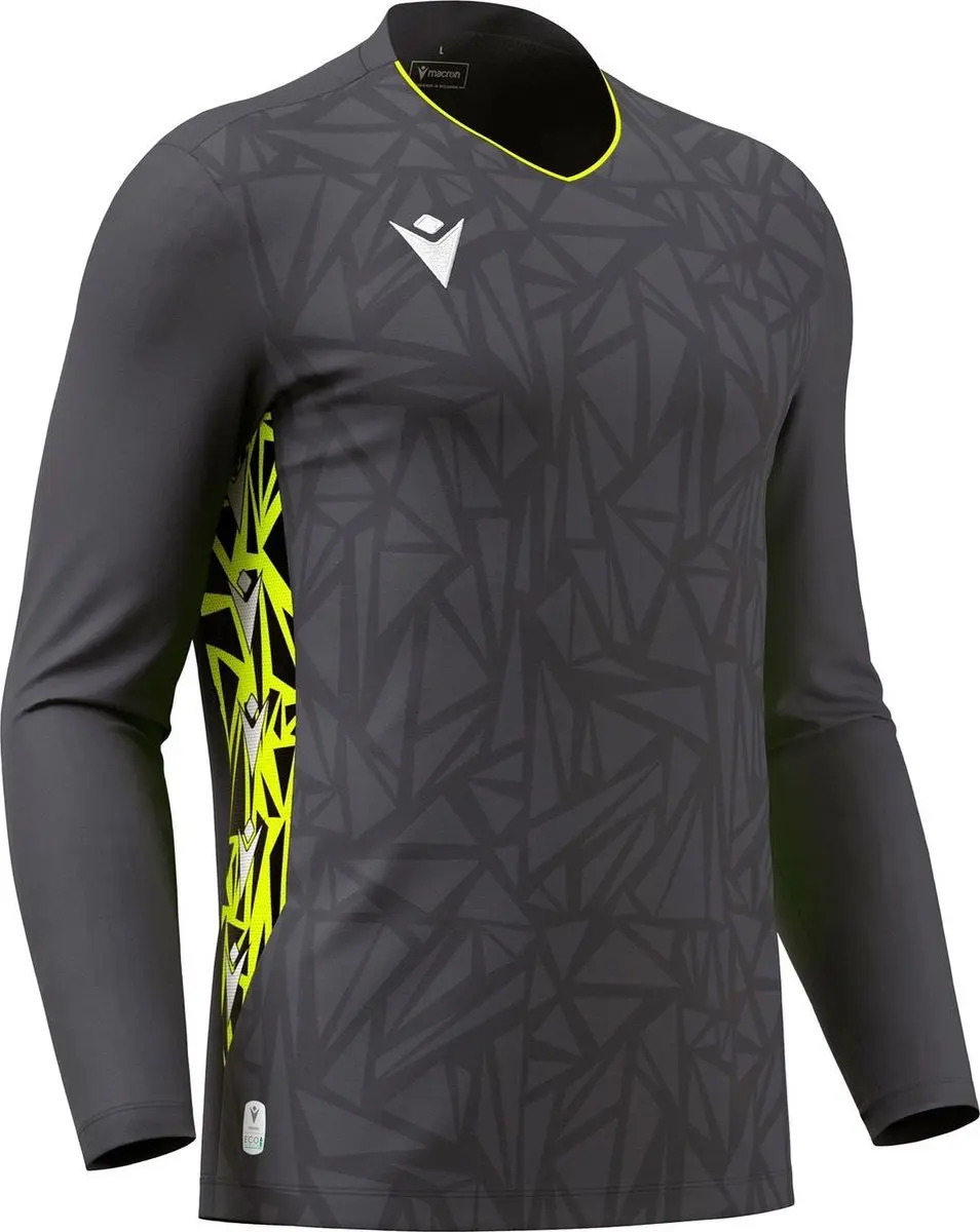 Macron Corvus Eco Keepershirt Heren - L - Antraciet/Fluogeel
