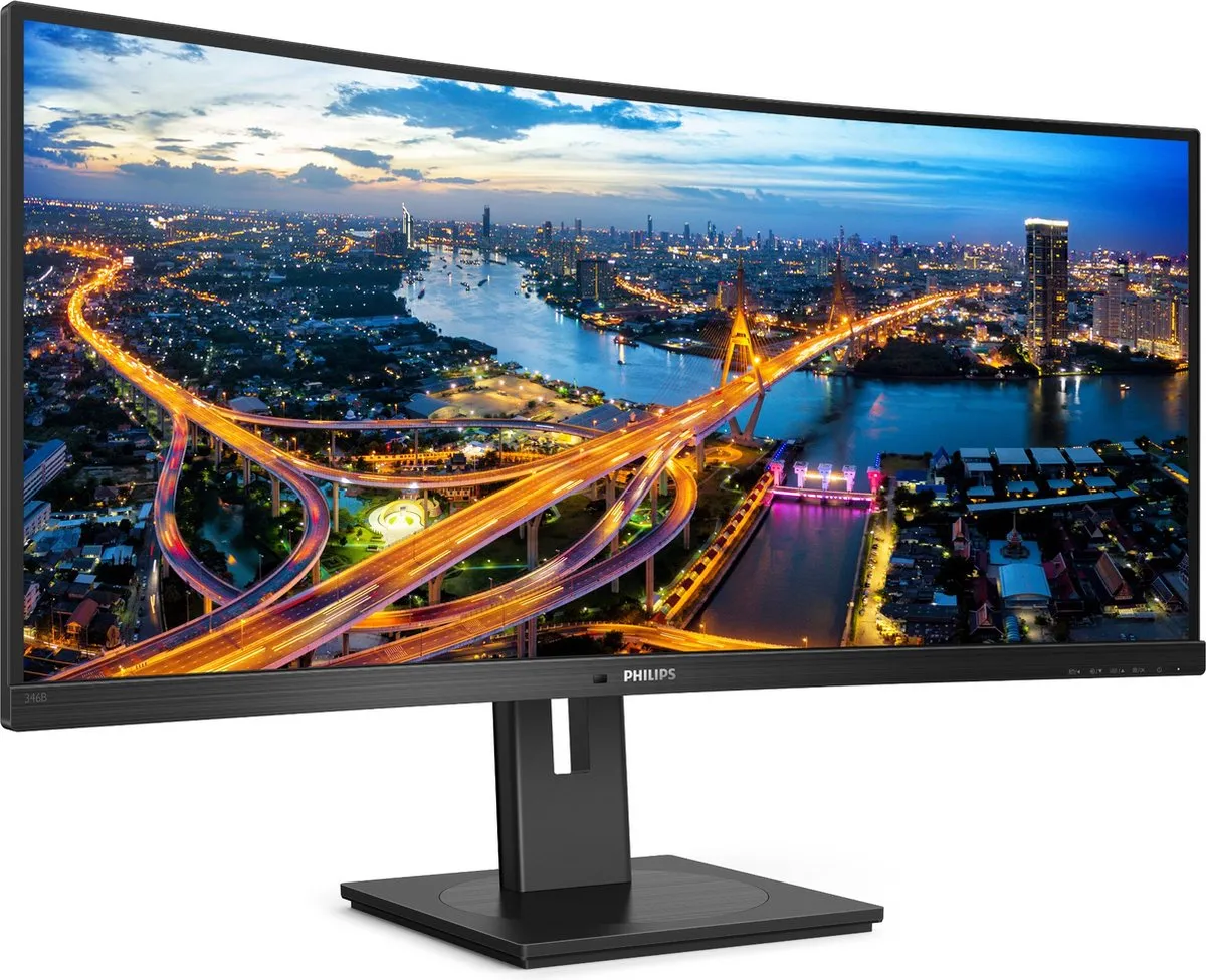Philips 346B1C - QHD Ultrawide Monitor - USB-C 90W - KVM-Switch - RJ45 - Powersensor - Lichtsensor - 34 Inch - 100hz