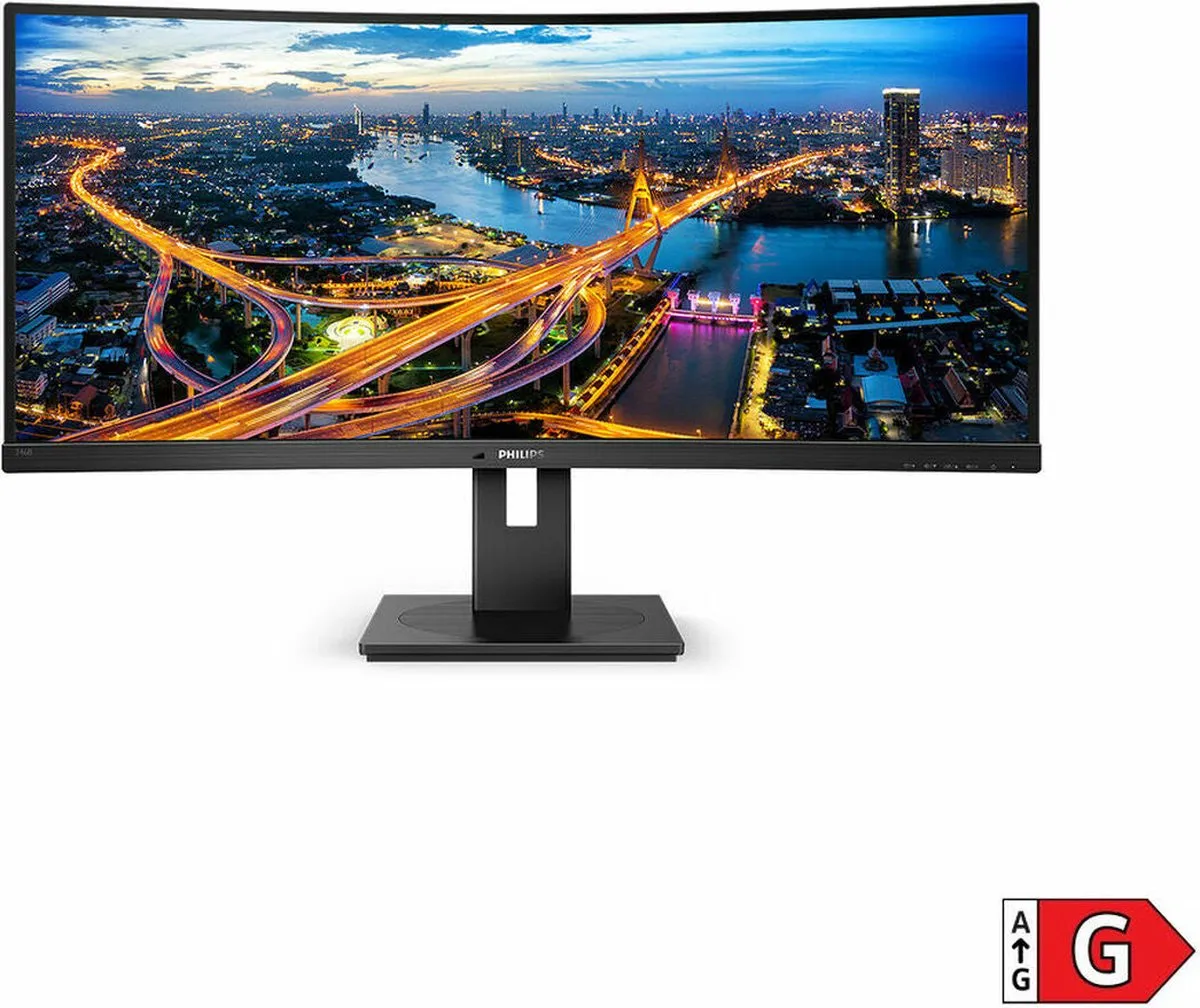 Philips 346B1C - QHD Ultrawide Monitor - USB-C 90W - KVM-Switch - RJ45 - Powersensor - Lichtsensor - 34 Inch - 100hz