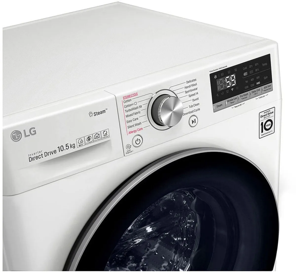 LG F6WV910P2E Wasmachine 10.5kg - Wit