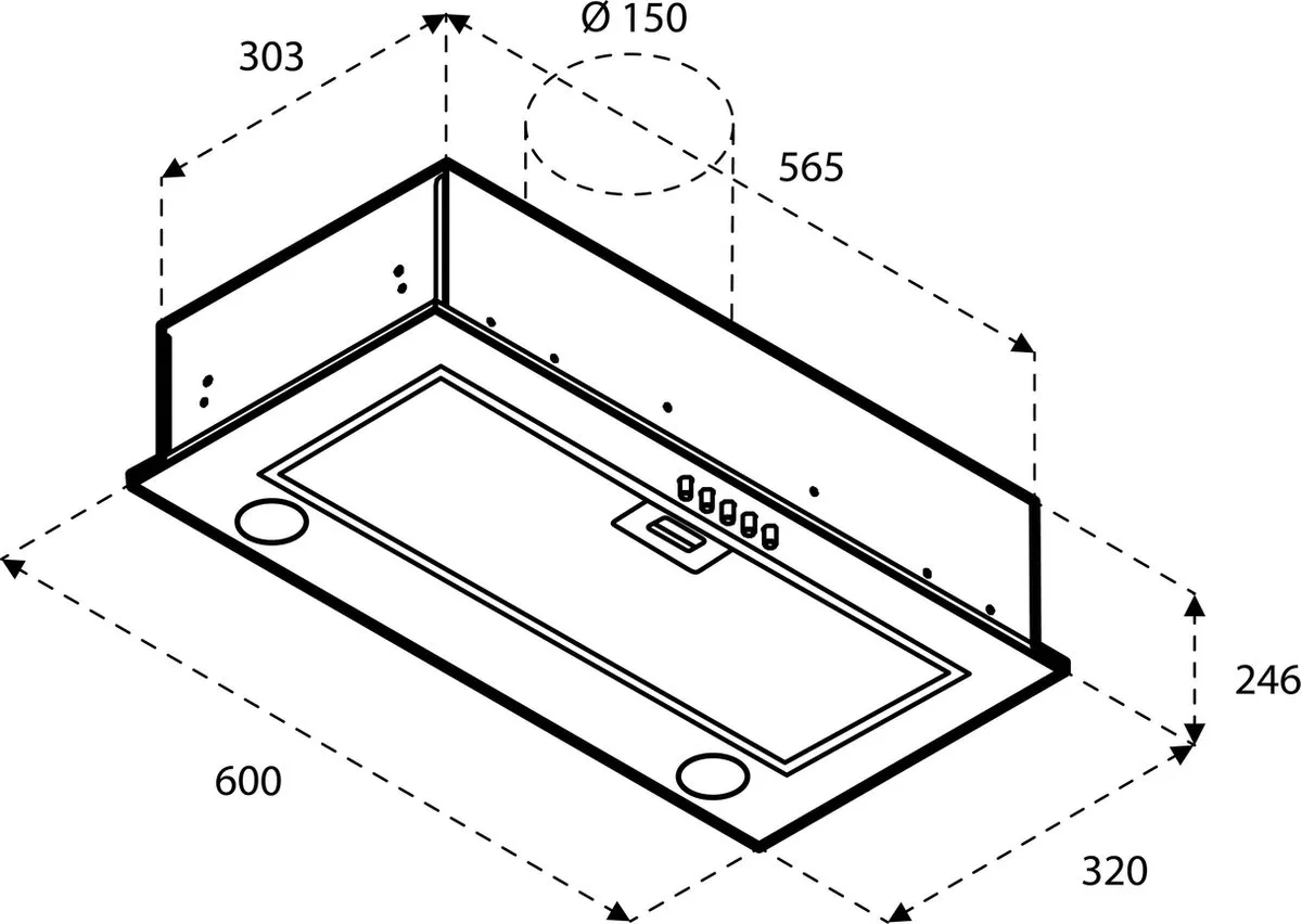 Inventum AKI6005RVS Inbouw Afzuigkap 60cm - 325 m³/h - 3 standen - RVS
