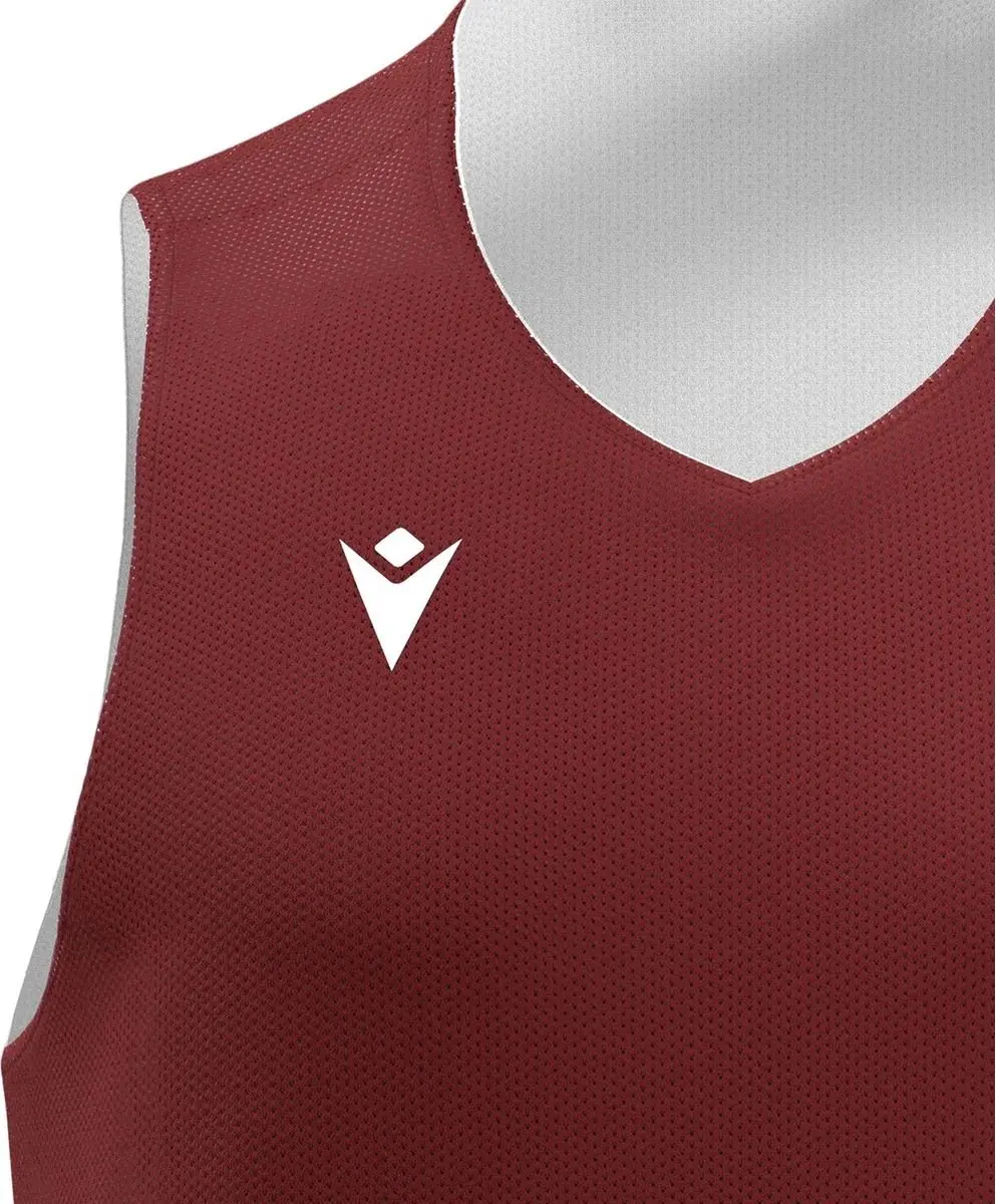 Macron Idaho Reversible Shirt Kinderen - Bordeaux/Wit 11-12Y