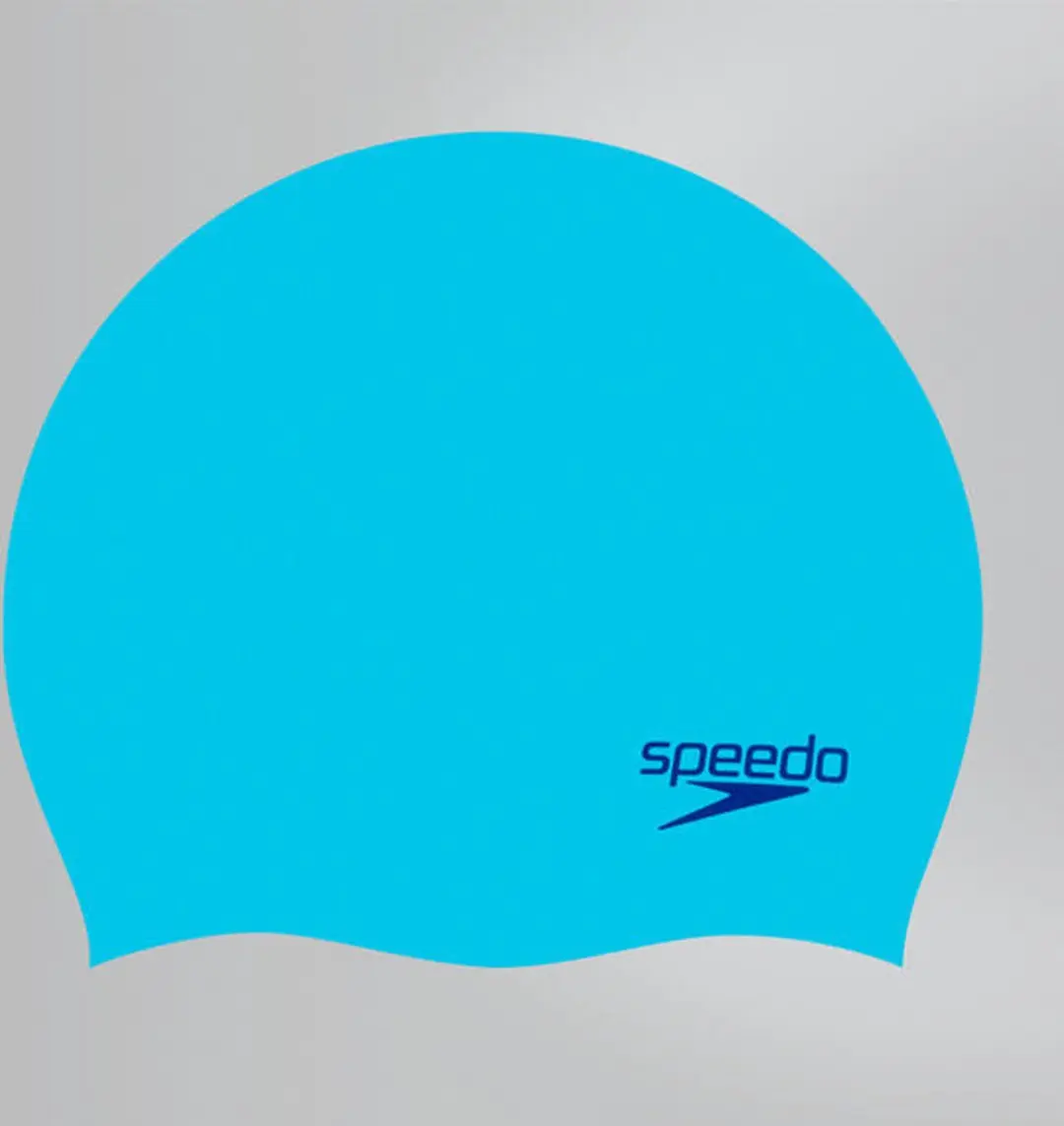 Speedo Plain Moulded Silicone Junior Badmuts - Blauw