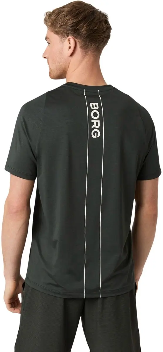 Björn Borg Ace V-hals Shirt Heren - S - Donkergrijs/Wit