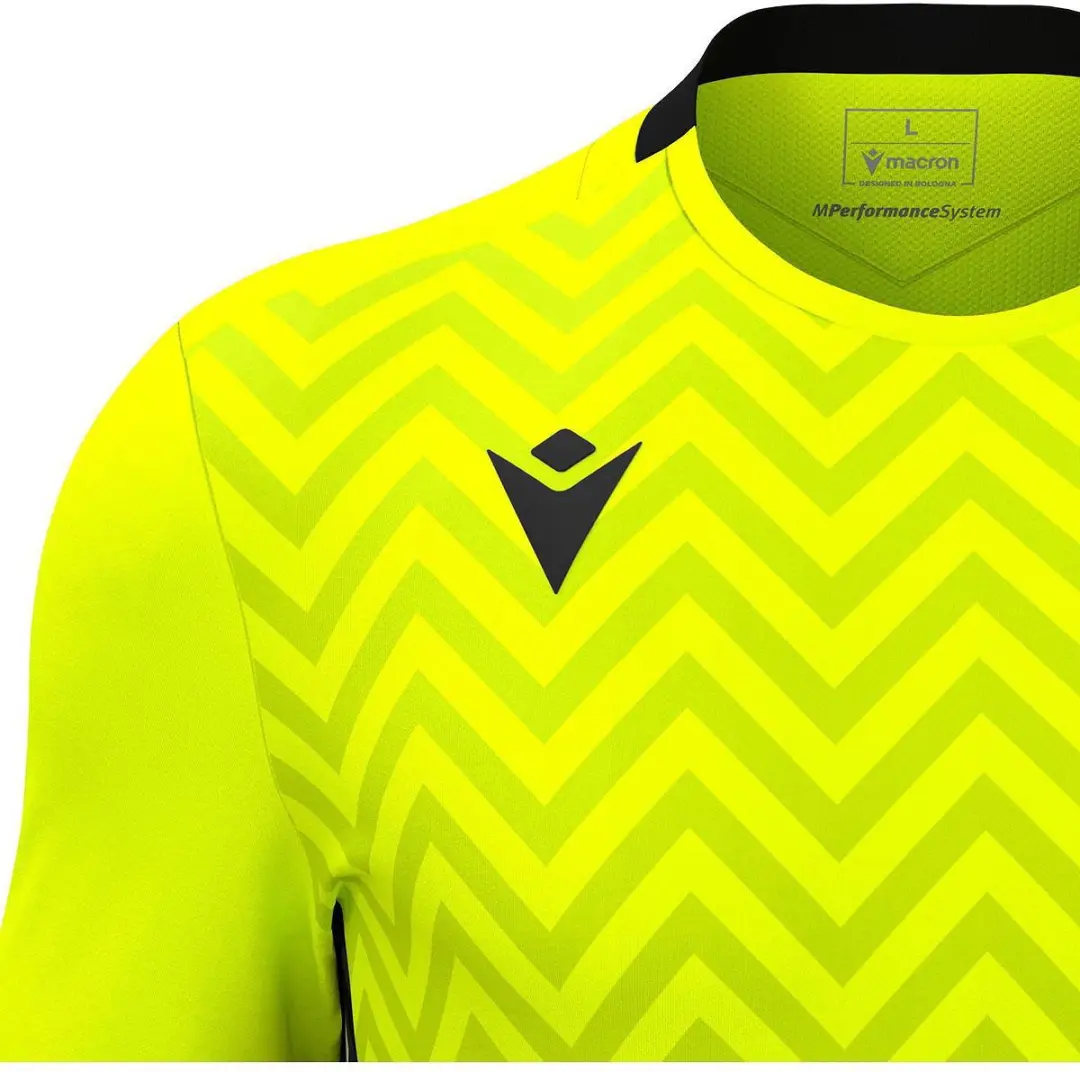 Macron Scorpio Keepershirt Korte Mouw Kinderen - Fluogeel/Zwart 7-8Y