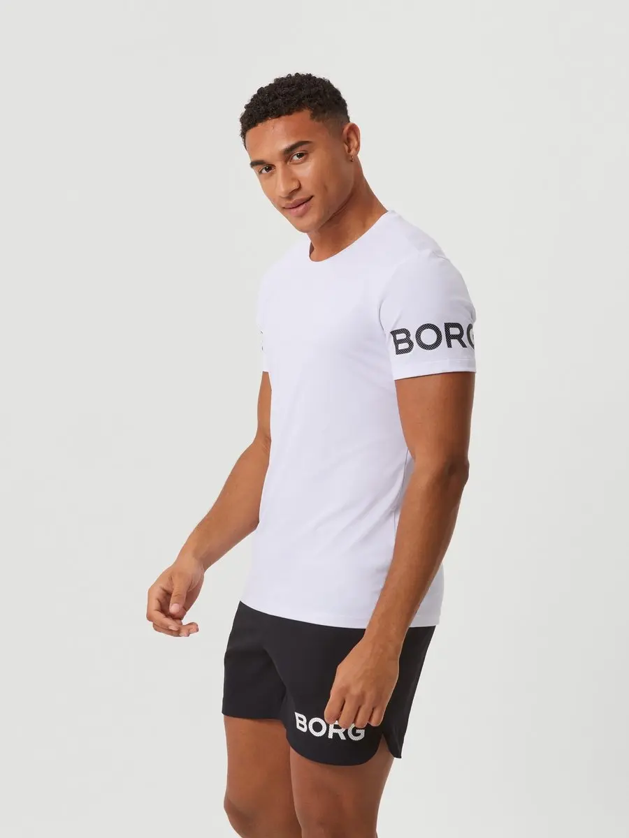 Björn Borg Heren Sportshirt Korte Mouw XL - Wit - Gerecycled Polyester