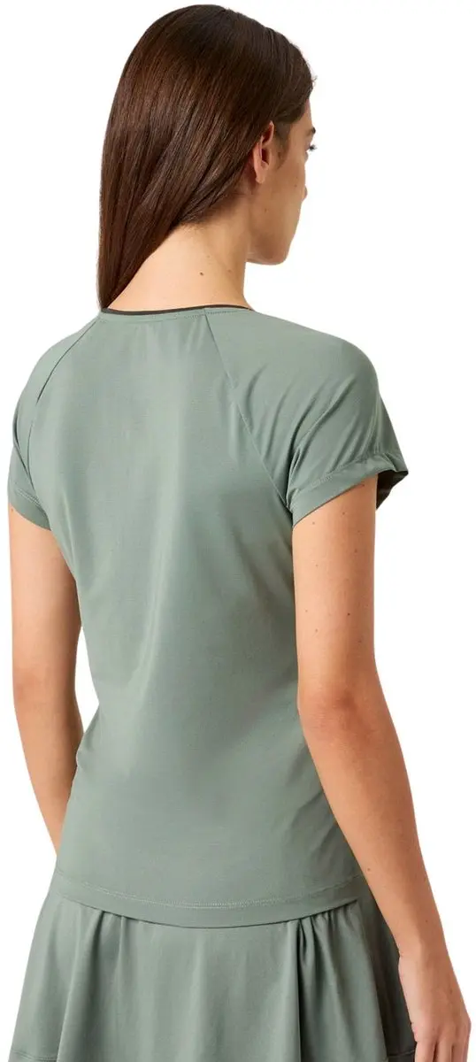 Björn Borg Ace V-neck Shirt Dames - S - Groen/Zwart