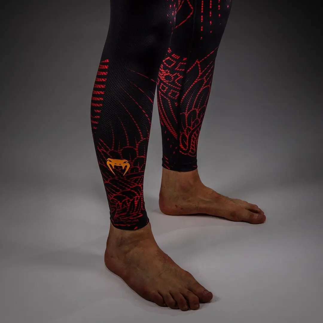Venum Quetzal Fury Spats - M - Zwart/Fury Rood/Mandarijn