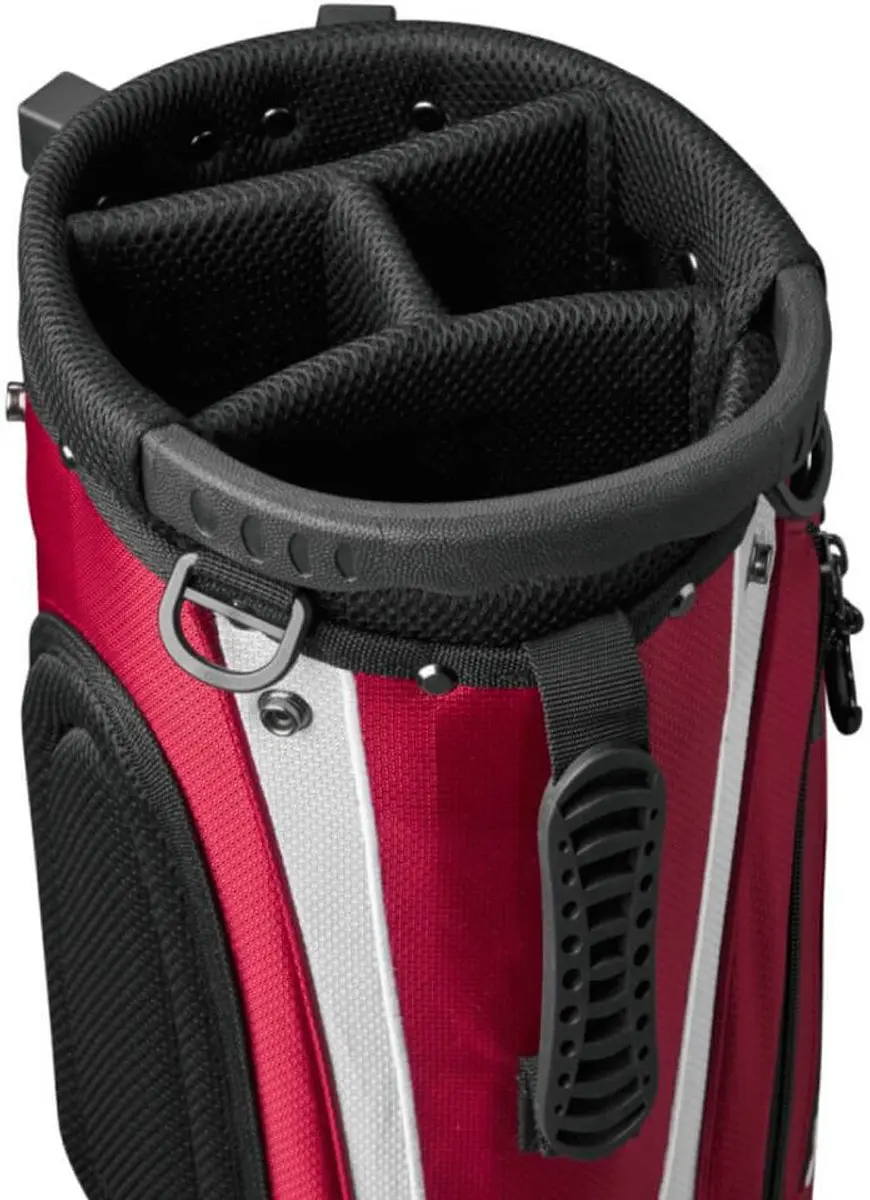 Wilson QS Standbag 2025 - Golftas - 6 Vakken - Rood/Wit/Zwart