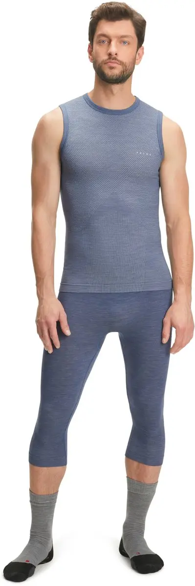 Falke Wool-Tech Light Mouwloos Shirt Heren - L - Blauw - afbeelding 6 van 6