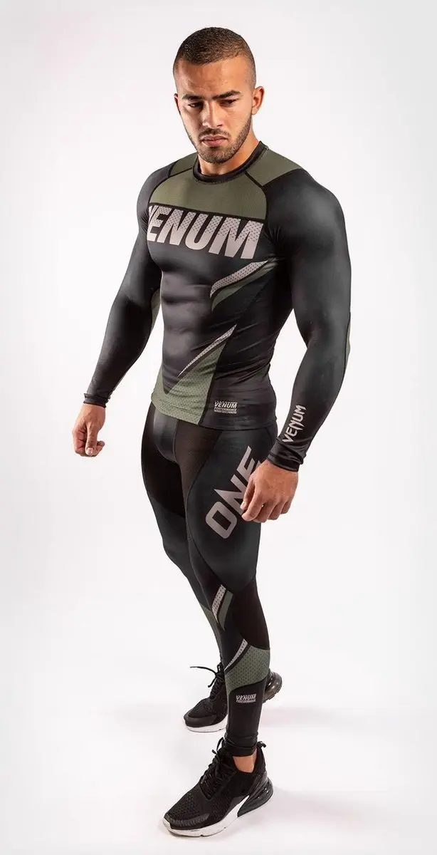 Venum ONE FC Impact Compression Tights - S - Kaki/Zwart