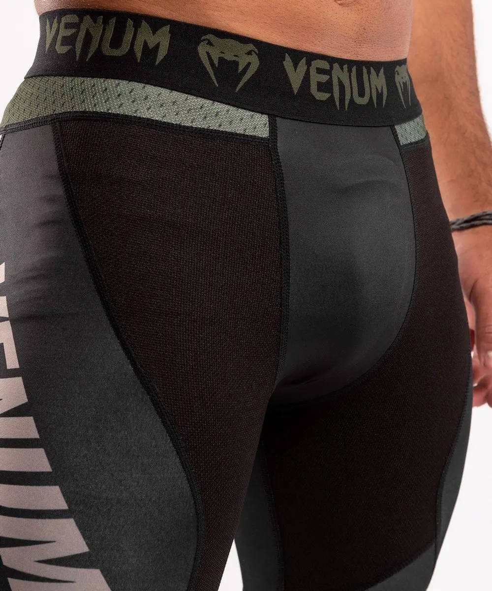 Venum ONE FC Impact Compression Tights - S - Kaki/Zwart