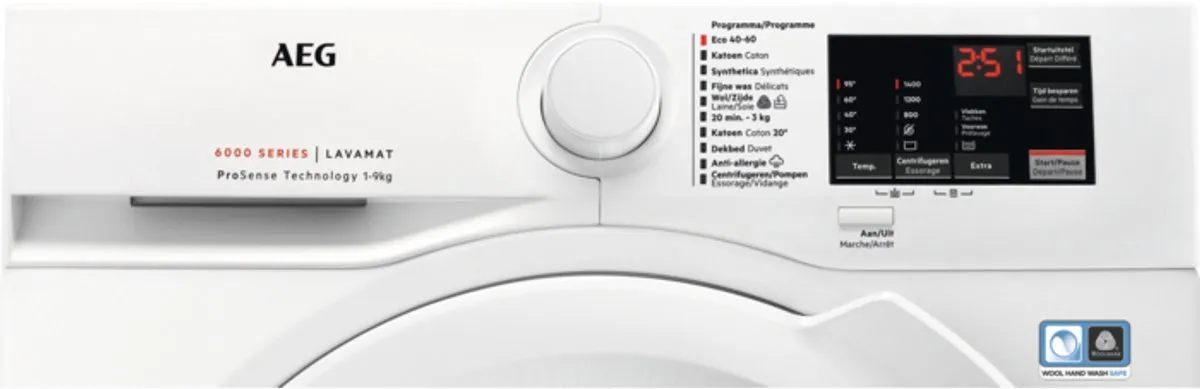 AEG 6000 ProSense L6FBI94BBW Wasmachine 9kg - 1400 toeren - Wit