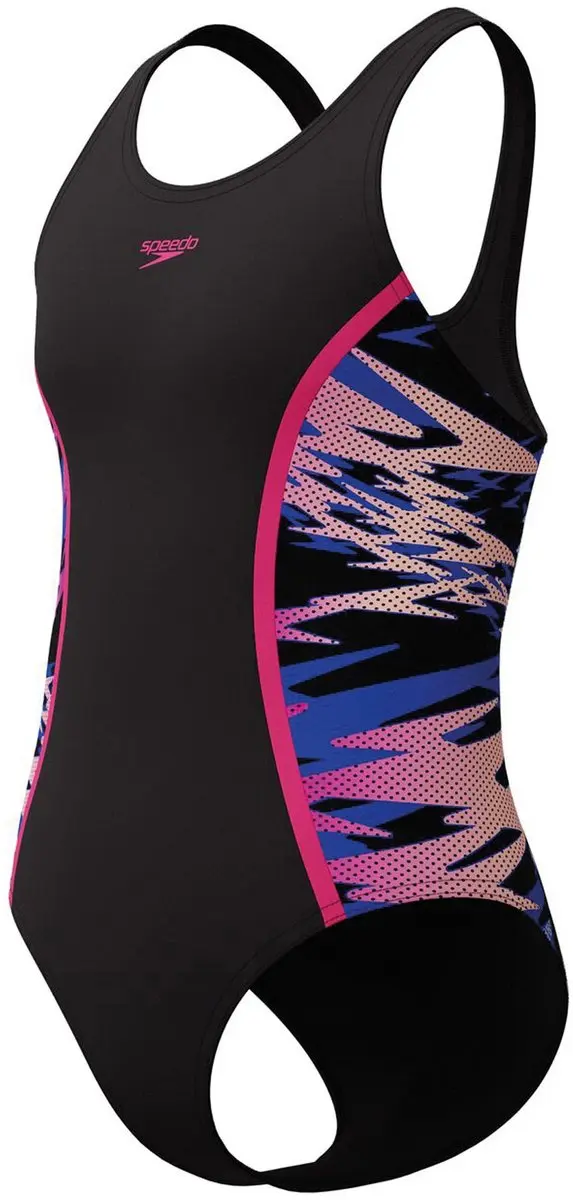 Speedo Hyperboom Splice Muscleback Badpak - 116 - Zwart/Roz