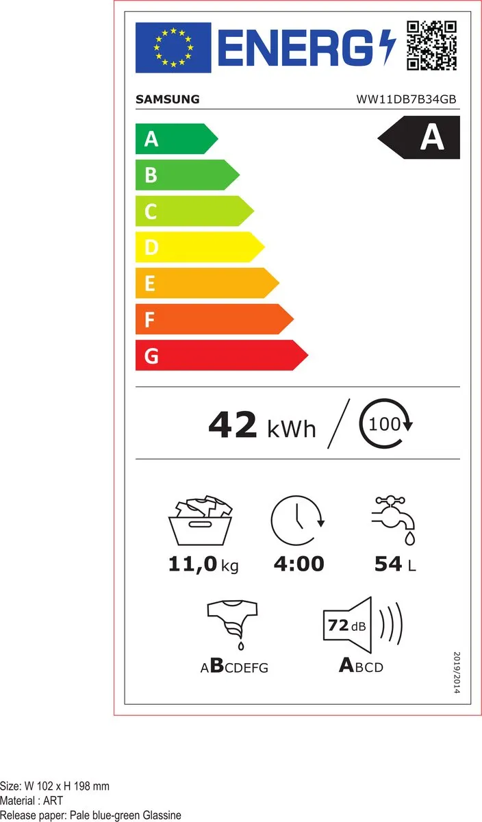 Samsung Bespoke AI Ecobubble WW11DB7B34GBU3 Wasmachine 11kg - Zwart