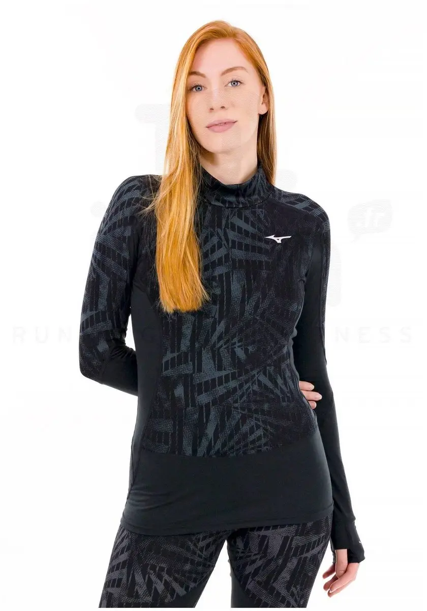 Mizuno V.G4 Thermoshirt Dames - L - Zwart