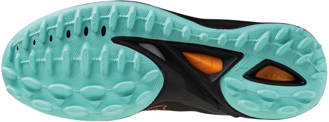 Mizuno Wave Leopardus Sportschoenen 47 - TF - Zwart/Zilver/Oranje/Lichtblauw