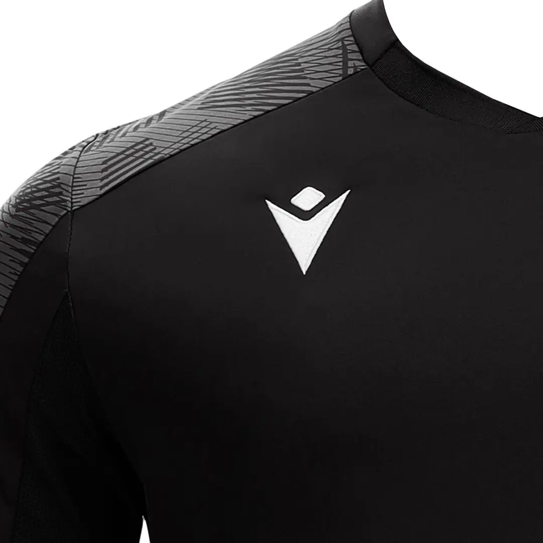 Macron Gede Shirt Korte Mouw Kinderen 140 - Zwart/Donkergrijs