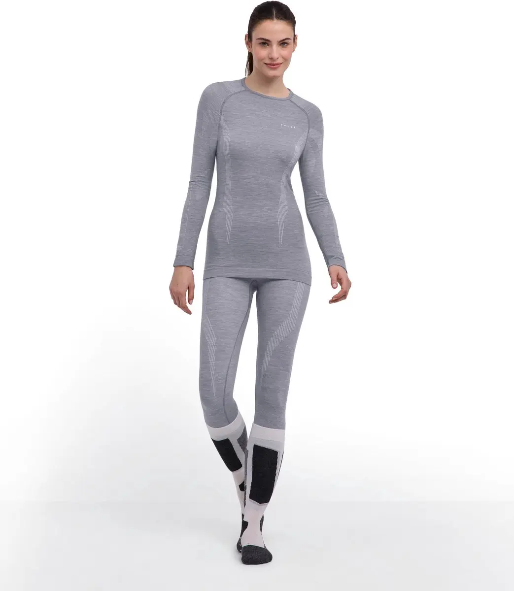 FALKE Wool-Tech Longsleeve Dames - XL - Grijs
