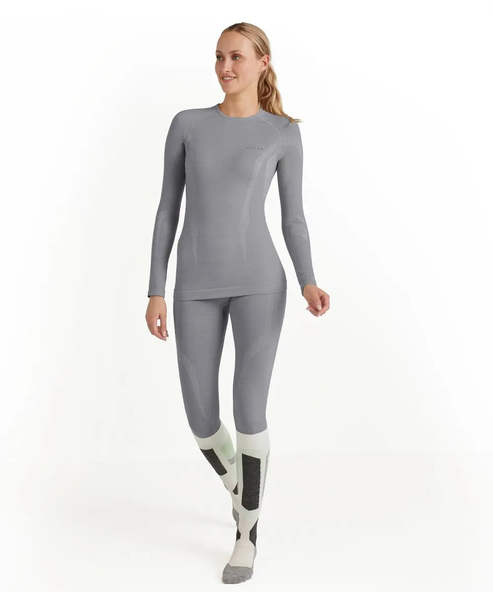 FALKE Wool-Tech Longsleeve Dames - XL - Grijs