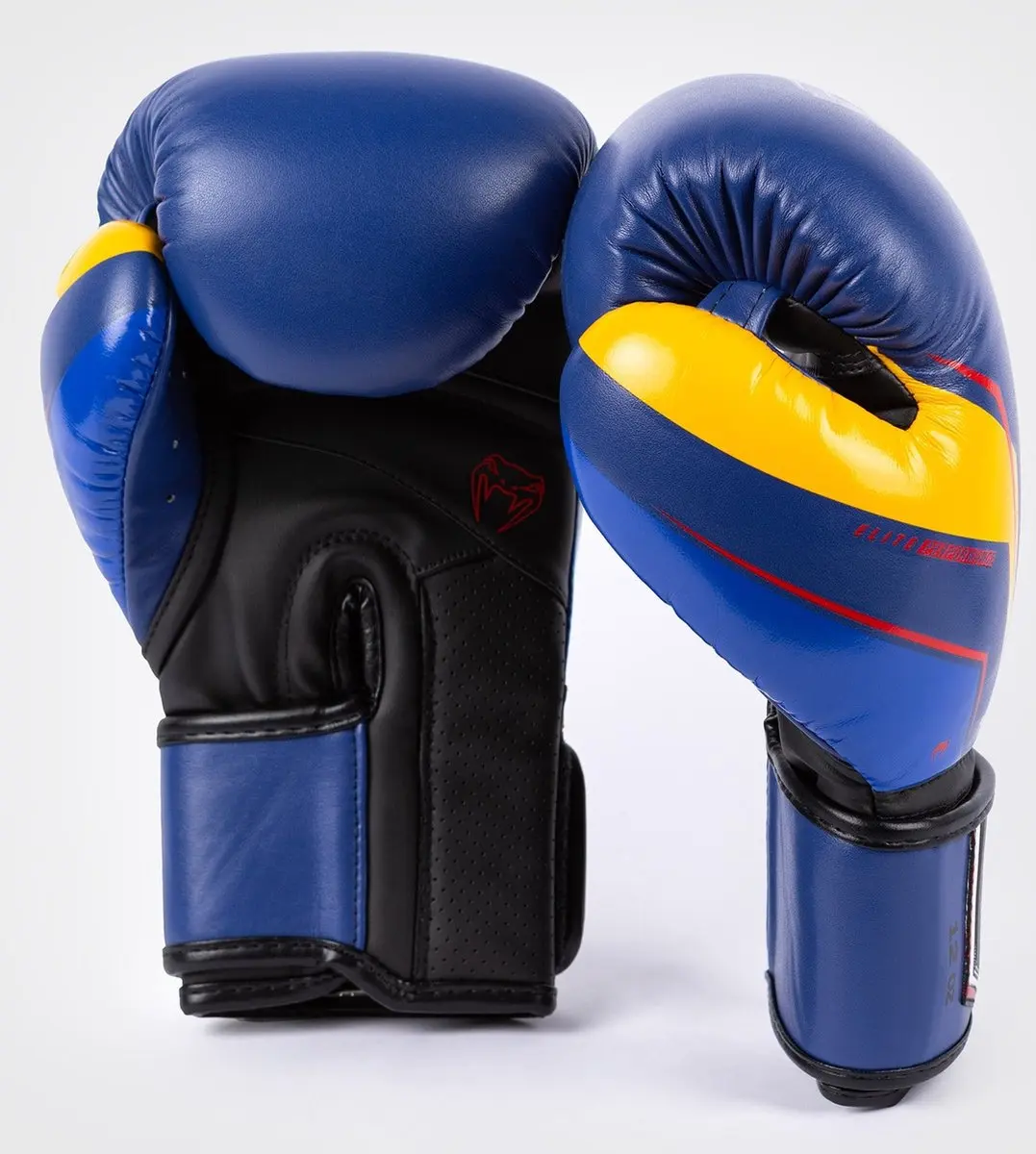 Venum Elite Evo Muay Thai Bokshandschoenen 14 oz - Blauw Geel - afbeelding 6 van 6