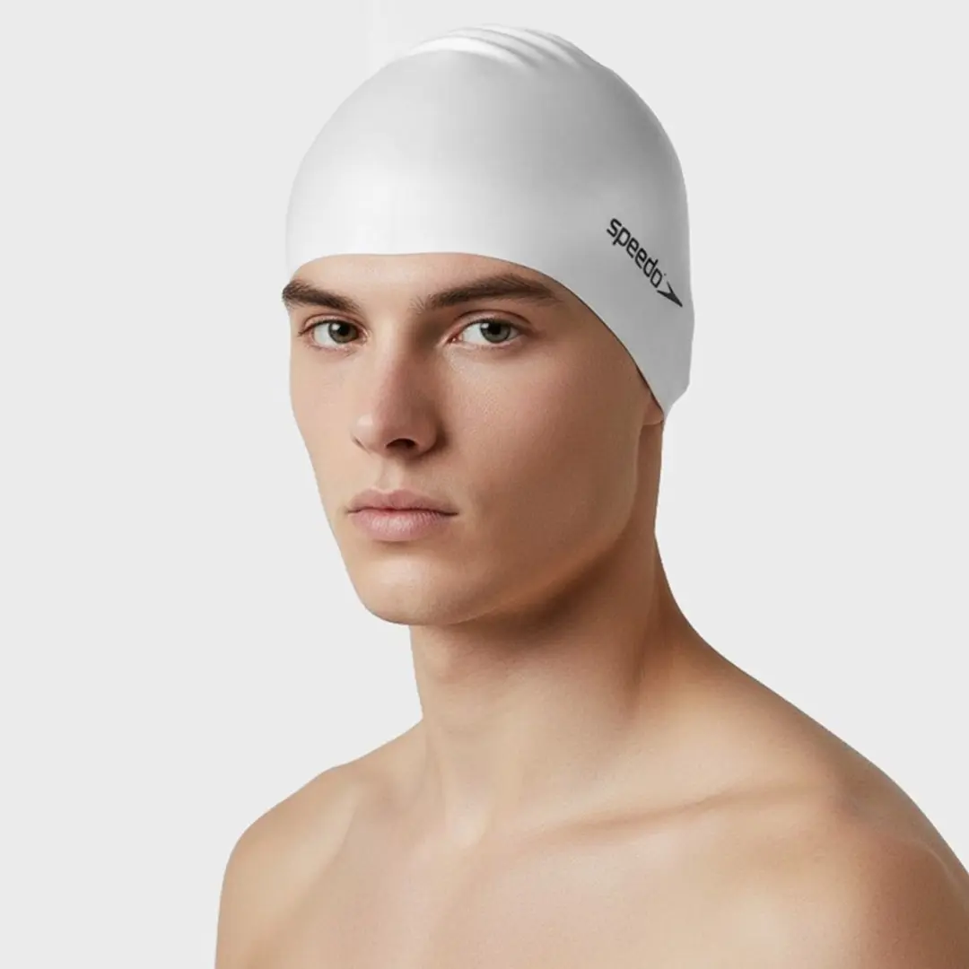 Speedo Flat Silicone Cap - Wit - One Size