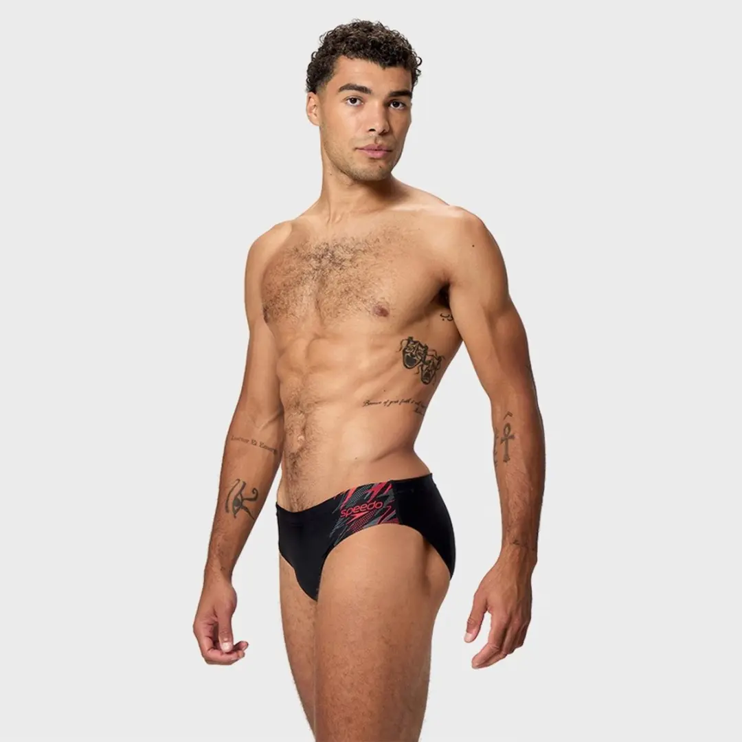 Speedo Medley Logo Zwemslip Heren - XL - Zwart/Rood/Grijs